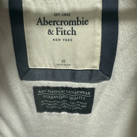 Abercrombie & Fitch Women Puffer Jacket Hooded Beige XS - Picture 6 of 7